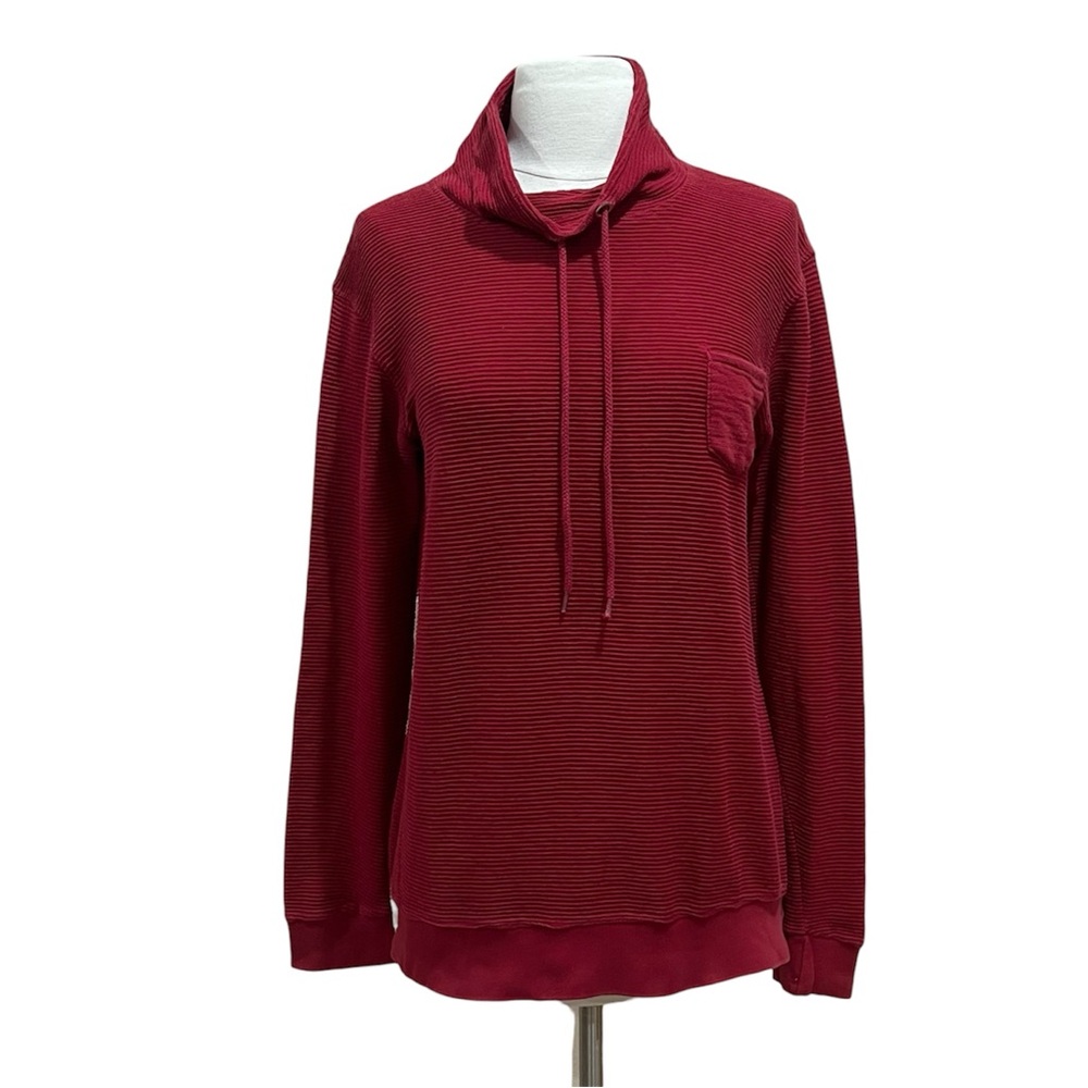 Red Corduroy Cowl Neck Pullover by Purple Haze Size Medium